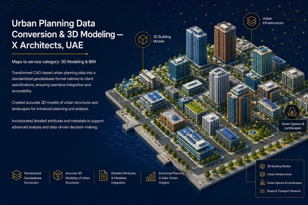 Urban Planning Data Conversion & 3D Modeling for X Architects, UAE — project overview